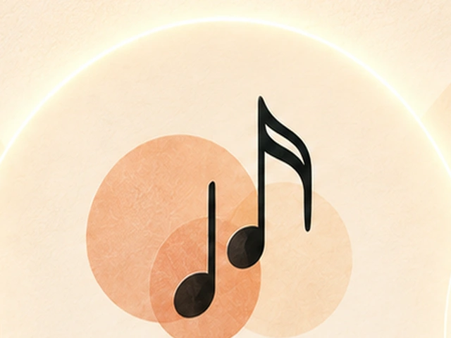 Overlapping warm circles and musical notes, representing Together